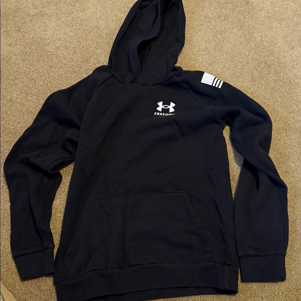 Under Armour Black Kids Hoodie with Logo Accent